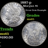 1887-p Morgan Dollar $1 Grades GEM Unc