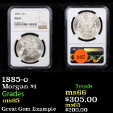 NGC 1885-o Morgan Dollar $1 Graded ms65 By NGC