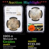 ***Auction Highlight*** NGC 1901-o Morgan Dollar $1 Graded ms65 By NGC (fc)