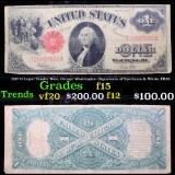 1917 $1 Legal Tender Note, George Washington Signatures of Speelman & White, FR39  Grades f+