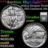 ***Auction Highlight*** 1936-p Oregon Trail Old Commem Half Dollar 50c Graded ms66+ By SEGS (fc)