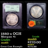 PCGS 1880-s OGH Morgan Dollar $1 Graded ms65 By PCGS