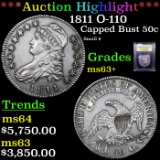 ***Auction Highlight*** 1811 O-110 Capped Bust Half Dollar 50c Graded Select+ Unc By USCG (fc)