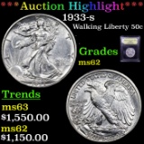 ***Auction Highlight*** 1933-s Walking Liberty Half Dollar 50c Graded Select Unc By USCG (fc)