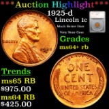 ***Auction Highlight*** 1925-d Lincoln Cent 1c Graded ms64+ rb By SEGS (fc)