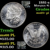 1881-s Morgan Dollar $1 Grades GEM+ PL