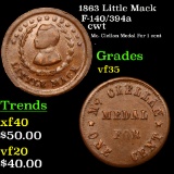 1863 Little Mack F-140/394a Civil War Token 1c Grades vf++