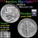 ***Auction Highlight*** 1920-s Mercury Dime 10c Graded Unc+ FSB By USCG (fc)