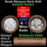 Buffalo Nickel Shotgun Roll in Old Bank Style 'Automat Horn & Hardart' Wrapper 1920 & d Mint Ends