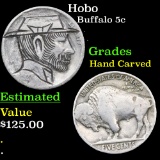 Hobo Buffalo Nickel 5c Grades Hand Carved