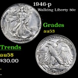 1946-p Walking Liberty Half Dollar 50c Grades Select AU