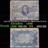 1863 US Fractional Currency 5c Third Issue fr-1238 Grades vf, very fine