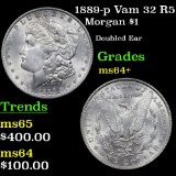 1889-p Vam 32 R5 Morgan Dollar $1 Grades Choice+ Unc
