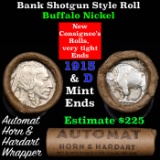 Buffalo Nickel Shotgun Roll in Old Bank Style 'Automat Horn & Hardart' Wrapper 1913 & d Mint Ends