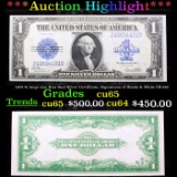 ***Auction Highlight*** 1923 $1 large size Blue Seal Silver Certificate, Signatures of Woods & White