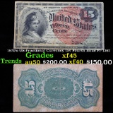 1870's US Fractional Currency 15¢ Fourth Issue Fr-1267 Grades xf+
