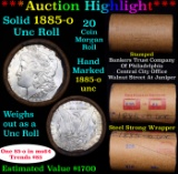 ***Auction Highlight*** Full solid date 1885-o Uncirculated Morgan silver dollar roll, 20 coins (fc)