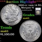 ***Auction Highlight*** 1890-cc vam 14 R5 Morgan Dollar $1 Graded ms63 By SEGS (fc)