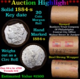 ***Auction Highlight*** Full solid date 1884-s Morgan silver dollar roll, 20 coins (fc)