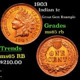 1903 Indian Cent 1c Grades GEM Unc RB