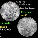 1888-p Morgan Dollar $1 Grades GEM Unc