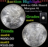 ***Auction Highlight*** 1884-cc GSA Hoard Morgan Dollar $1 Grades Choice Unc (fc)