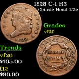 1828 C-1 R3 Classic Head half cent 1/2c Grades vf, very fine