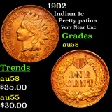 1902 Indian Cent 1c Grades Choice AU/BU Slider