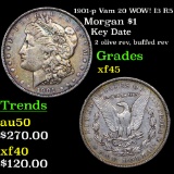 1901-p Vam 20 WOW! I3 R5 Morgan Dollar $1 Grades xf+