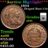 ***Auction Highlight*** 1804 Draped Bust Half Cent 1/2c Graded xf45 By SEGS (fc)