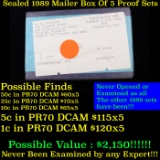 ***Auction Highlight*** Original sealed box 5- 1989 United States Mint Proof Sets (fc)