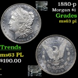 1880-p Morgan Dollar $1 Grades Select Unc PL