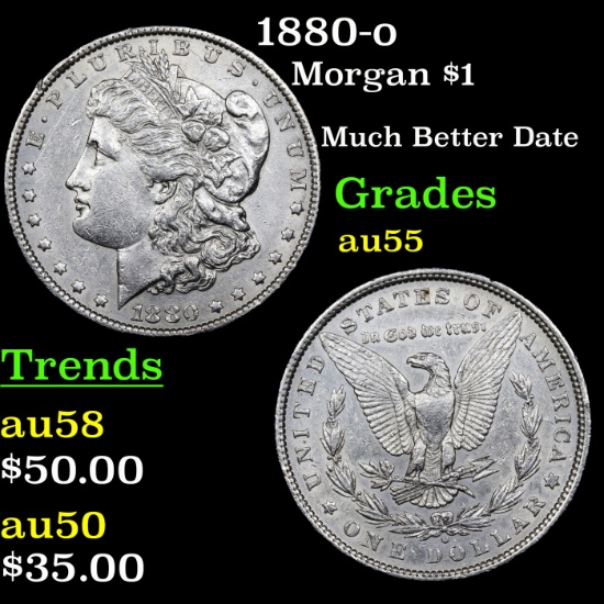 1880-o Morgan Dollar $1 Grades Choice AU