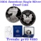 2004-W 1 oz .999 fine Proof Silver American Eagle orig box w/coa