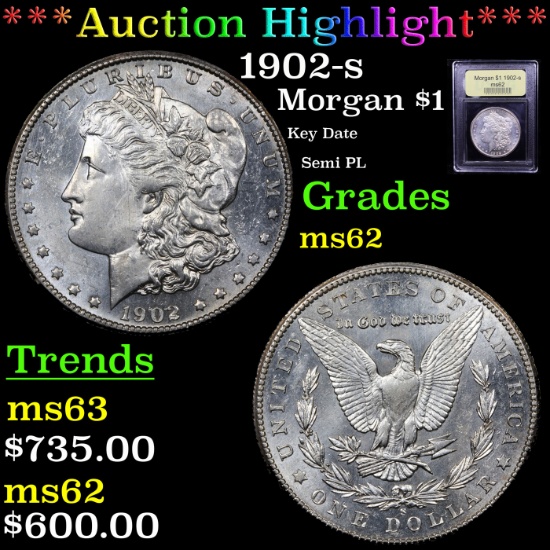 ***Auction Highlight*** 1902-s Morgan Dollar $1 Graded Select Unc By USCG (fc)