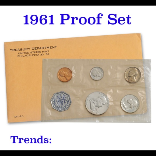 1961 Proof Set Original Packaging Including Mint Letter