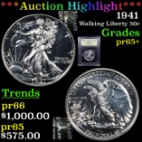 Proof ***Auction Highlight*** 1941 Walking Liberty Half Dollar 50c Graded GEM+ Proof By USCG (fc)