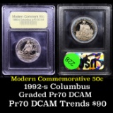 Proof 1992-S Columbus Modern Commem Half Dollar 50c Graded GEM++ Proof Deep Cameo By USCG