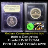 Proof 1989-S Congress Modern Commem Half Dollar 50c Graded GEM++ Proof Deep Cameo By USCG