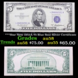 ***Star Note 1953A $5 Blue Seal Silver Certificate Grades Choice AU/BU Slider