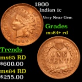 1900 Indian Cent 1c Grades Choice+ Unc RD