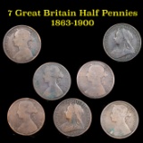 Group of 7 British Pennies