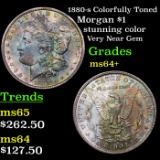 1880-s Colorfully Toned Morgan Dollar $1 Grades Choice+ Unc