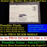 ***Auction Highlight*** Original sealed box 5- 1982 United States Mint Proof Sets (fc)