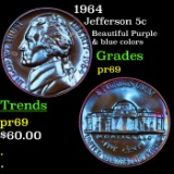 Proof 1964 Jefferson Nickel 5c Grades GEM++ Proof