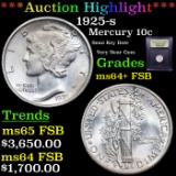 ***Auction Highlight*** 1925-s Mercury Dime 10c Graded Choice Unc+ FSB By USCG (fc)
