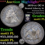 *HIGHLIGHT OF ENTIRE AUCTION* 1870-cc OC-9 Seated Liberty Dollar $1 Graded Select Unc PL By USCG (fc