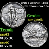 1926-s Oregon Trail Old Commem Half Dollar 50c Grades Unc Details