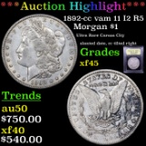 ***Auction Highlight*** 1892-cc vam 11 I2 R5 Morgan Dollar $1 Graded xf+ By USCG (fc)