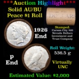 ***Auction Highlight*** AU/BU Slider CC Invest & Trust Co Shotgun Peace $1 Roll 1926 & 'P' Ends Virt